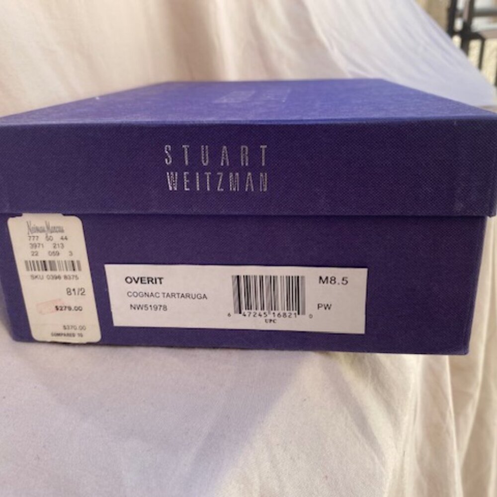 Stuart Weitzman "Over It" Cognac Tartaruga Patent… - image 7